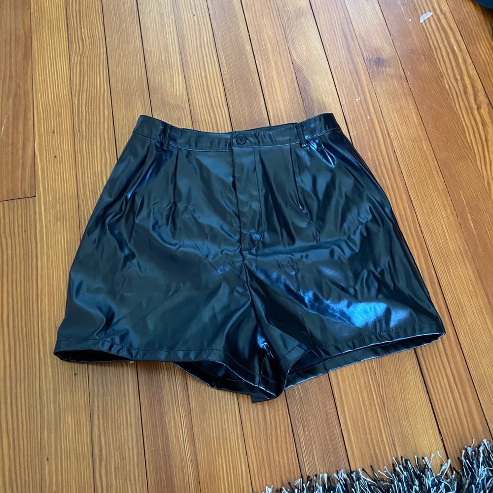 leather shorts